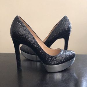 Joan & David Glittered platform heels